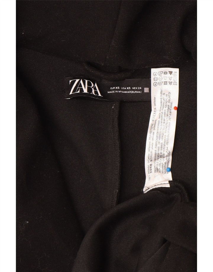 Zara Damen-Übergroßer Mantel mit Kapuze, UK 6, XS, Schwarz, Polyester