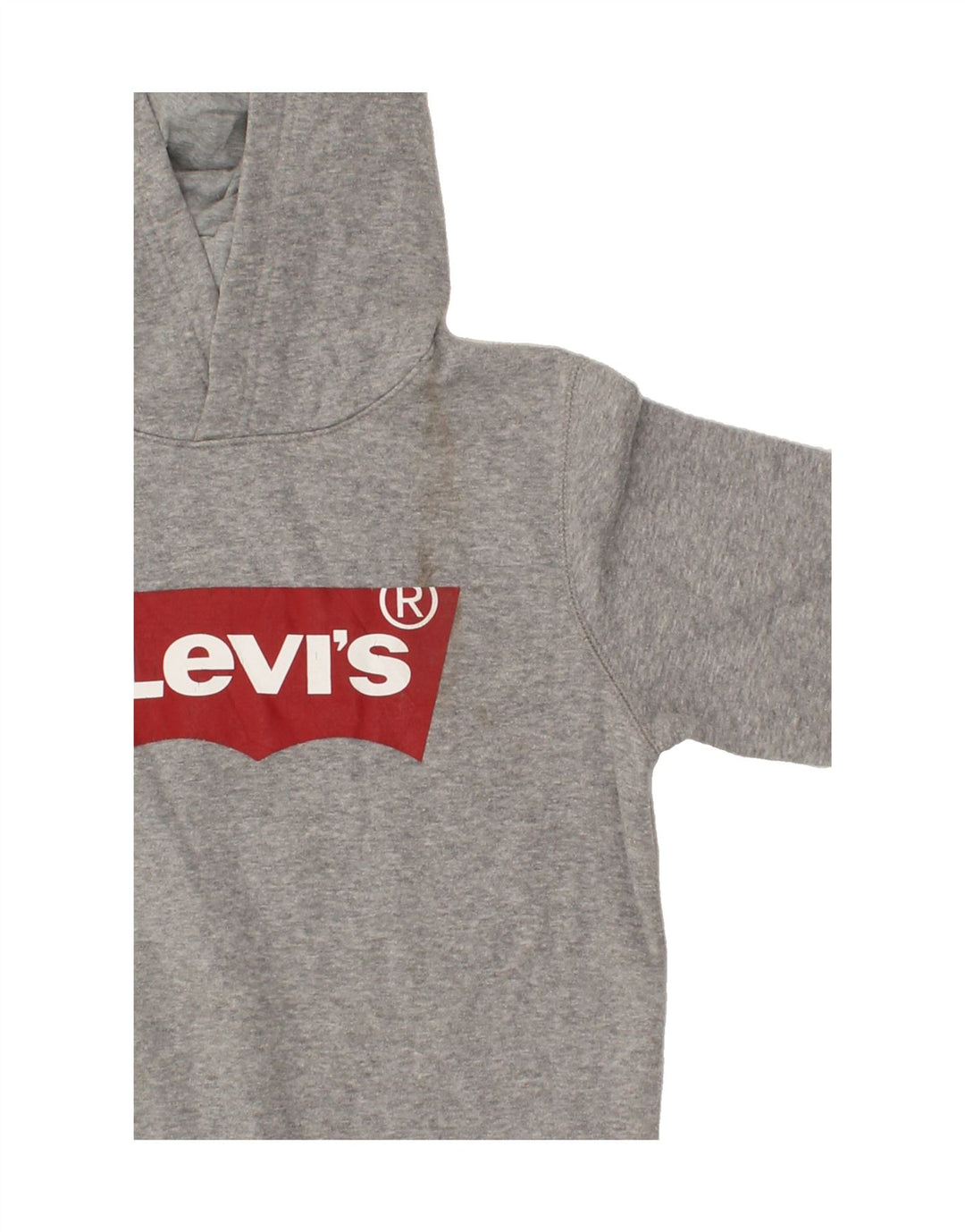 LEVI'S Boys Graphic Hoodie Jumper 10-11 Years Medium Grey Cotton Vintage Levi's and Second-Hand Levi's from Messina Hembry 