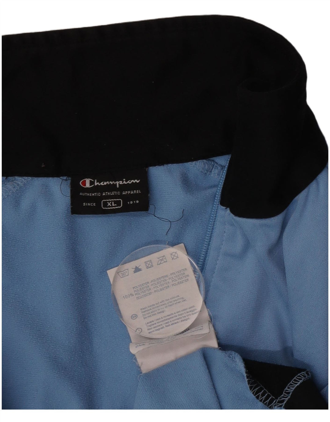 Champion Herren-Trainingsanzugoberteil, XL, blaues Colourblock-Polyester