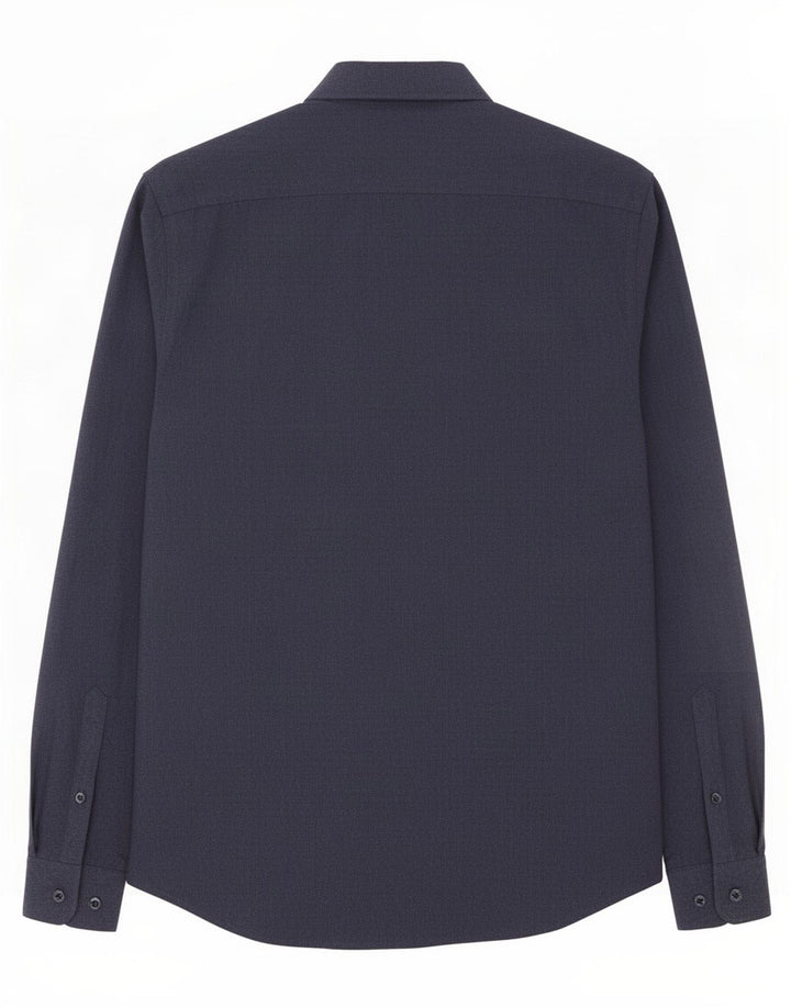 Reiss Herren-Slim-Fit-Hemd, klein, marineblau, Baumwolle