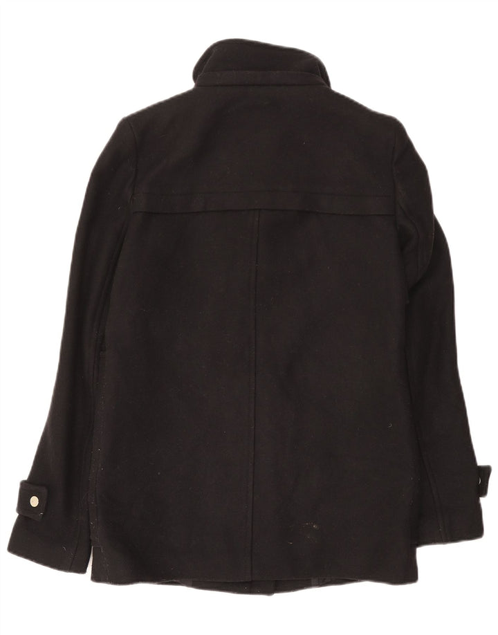 Zara Damen Mantel UK 10 Small Schwarz Polyester