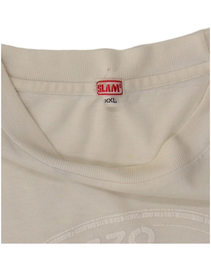 SLAM Herren Grafik T-Shirt Top 2XL Weiß