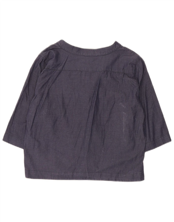 Marella Womens Crop 3/4 Sleeve Pullover Shirt UK 10 Small Marineblau