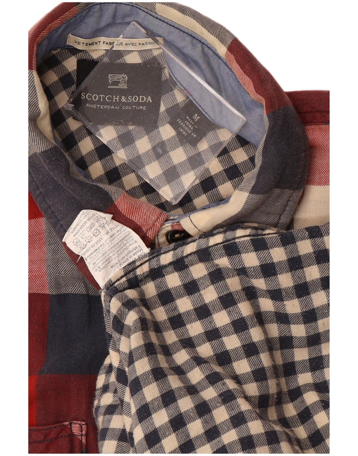 SCOTCH & SODA Herren-Flanellhemd, mittelrot, kariert, Baumwolle