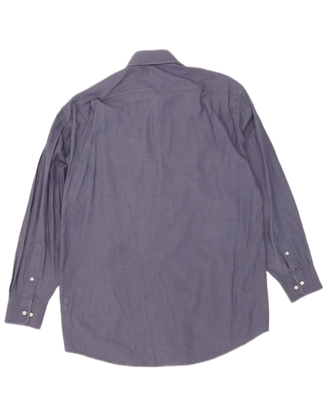 Tommy Hilfiger Herrenhemd Größe 15 1/2 Mittel Marineblau Fischgrätenmuster