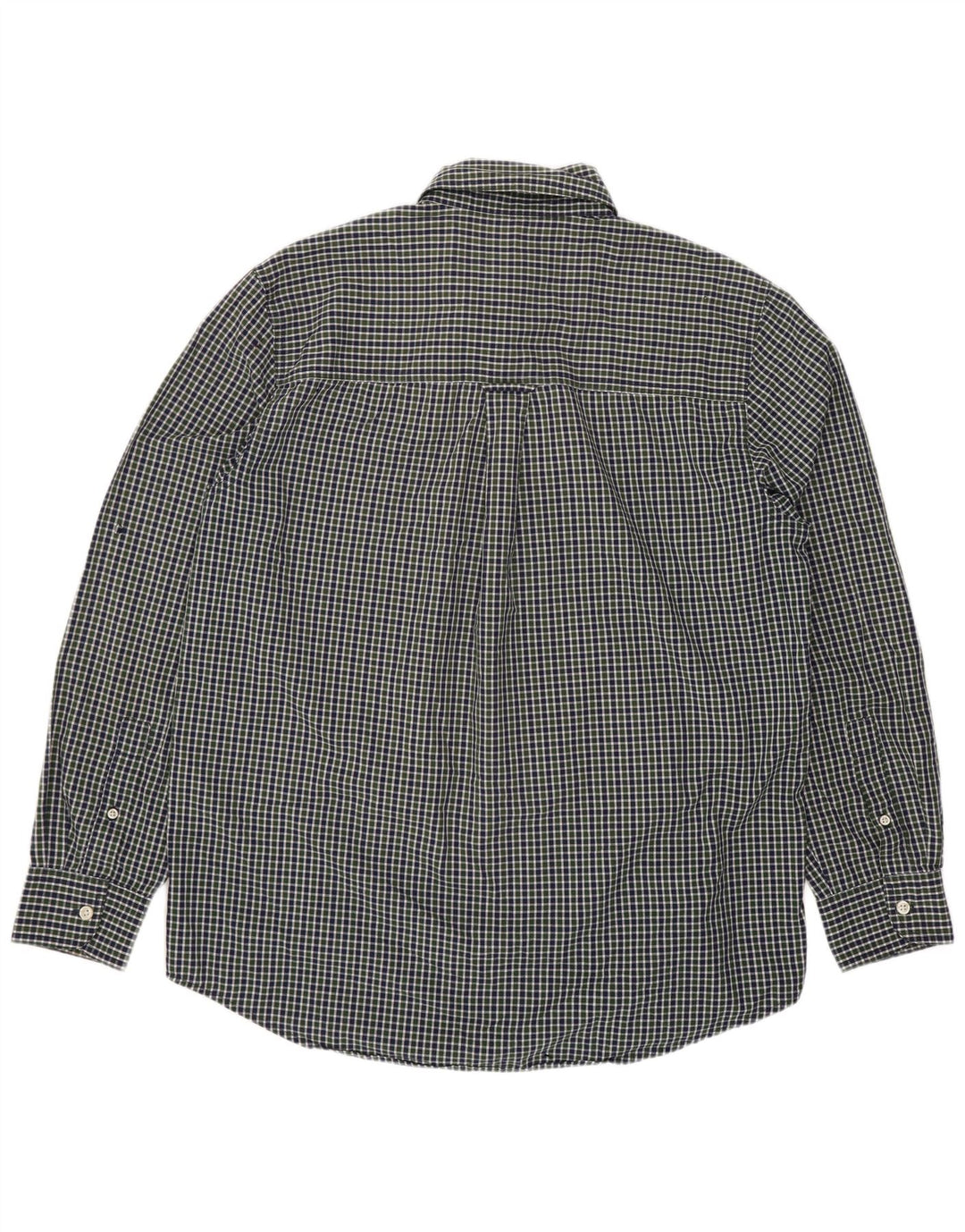 Chaps Herren-Hemd mit klassischer Passform, mittelgrüne Gingham-Baumwolle