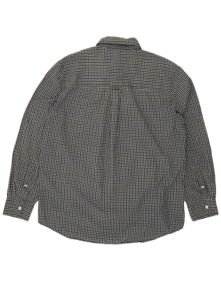 Chaps Herren-Hemd mit klassischer Passform, mittelgrüne Gingham-Baumwolle