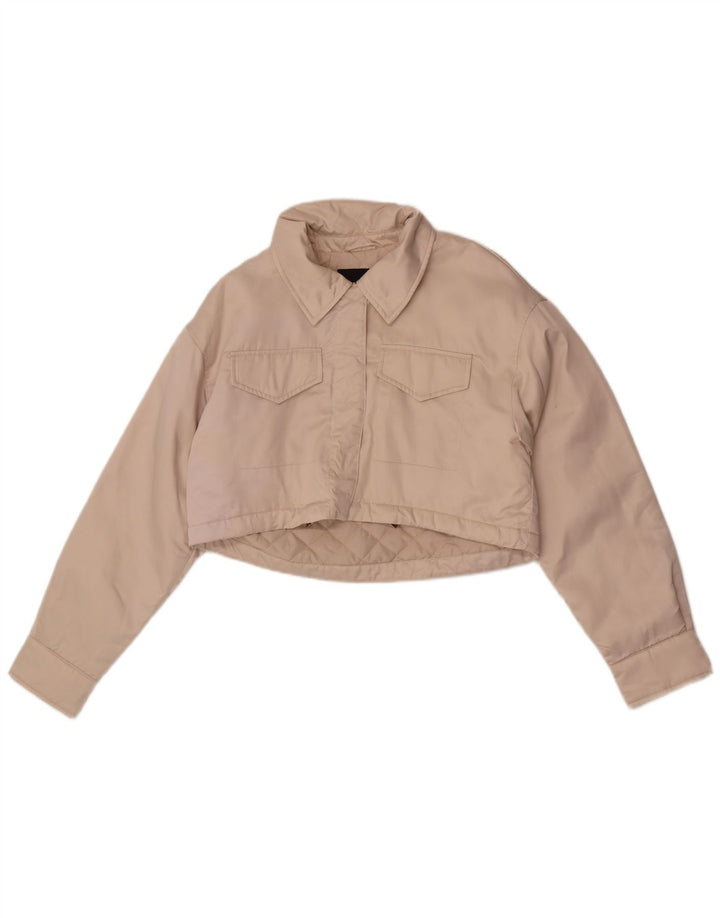 Zara Damen Übergroße Bolerojacke UK 6 XS Off White Polyester