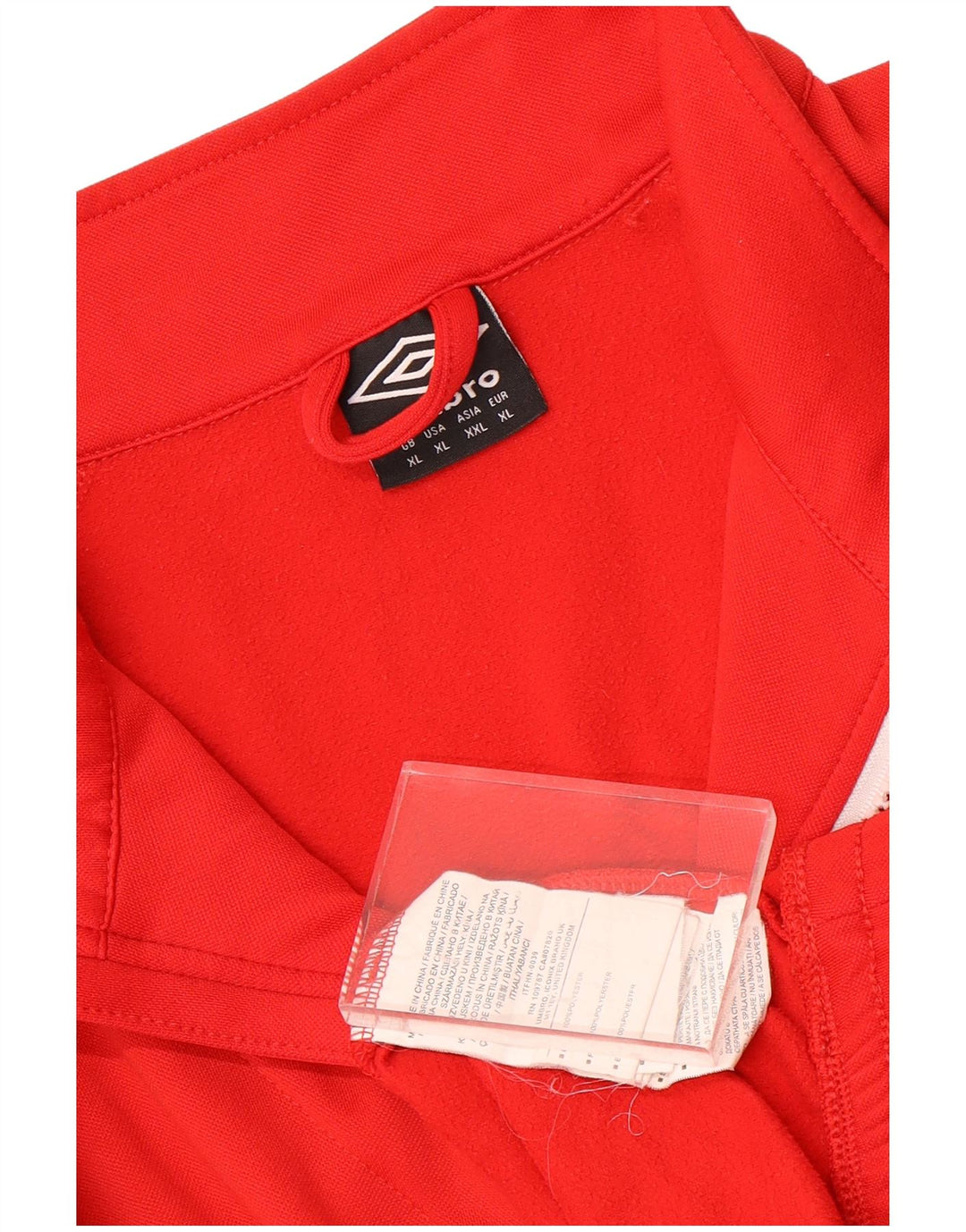 Umbro Herren-Sweatshirt mit Reißverschluss, XL, rotes Polyester