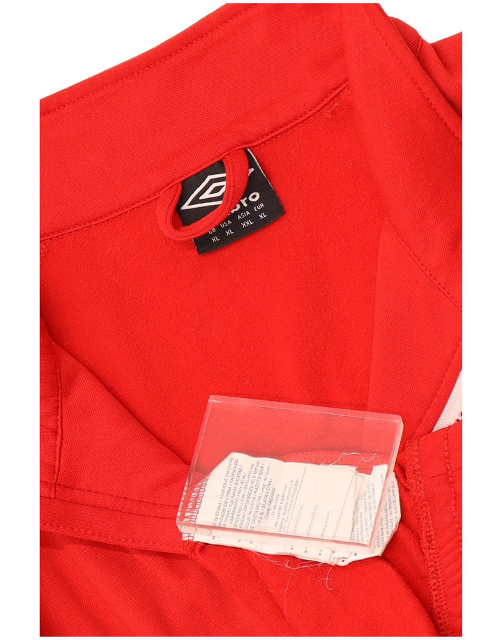 Umbro Herren-Sweatshirt mit Reißverschluss, XL, rotes Polyester