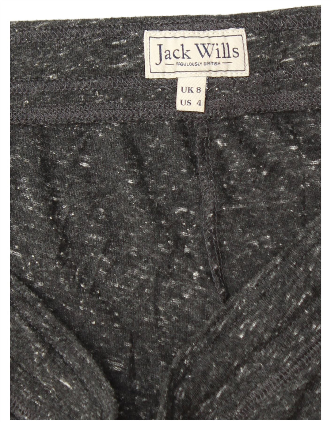 Jack Wills Sport-Shorts für Damen, UK 8, Größe S, schwarz geflecktes Polyester