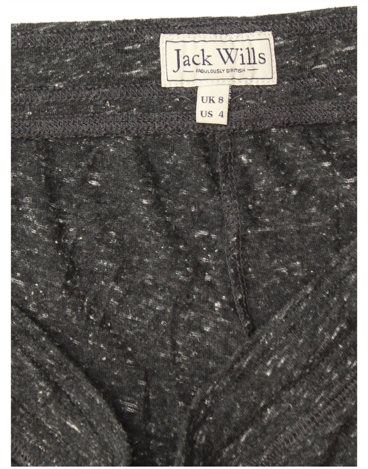 Jack Wills Sport-Shorts für Damen, UK 8, Größe S, schwarz geflecktes Polyester