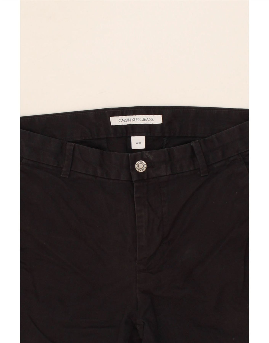 CALVIN KLEIN JEANS Womens Chino Shorts W30 Medium Black Cotton Vintage Calvin Klein Jeans and Second-Hand Calvin Klein Jeans from Messina Hembry 