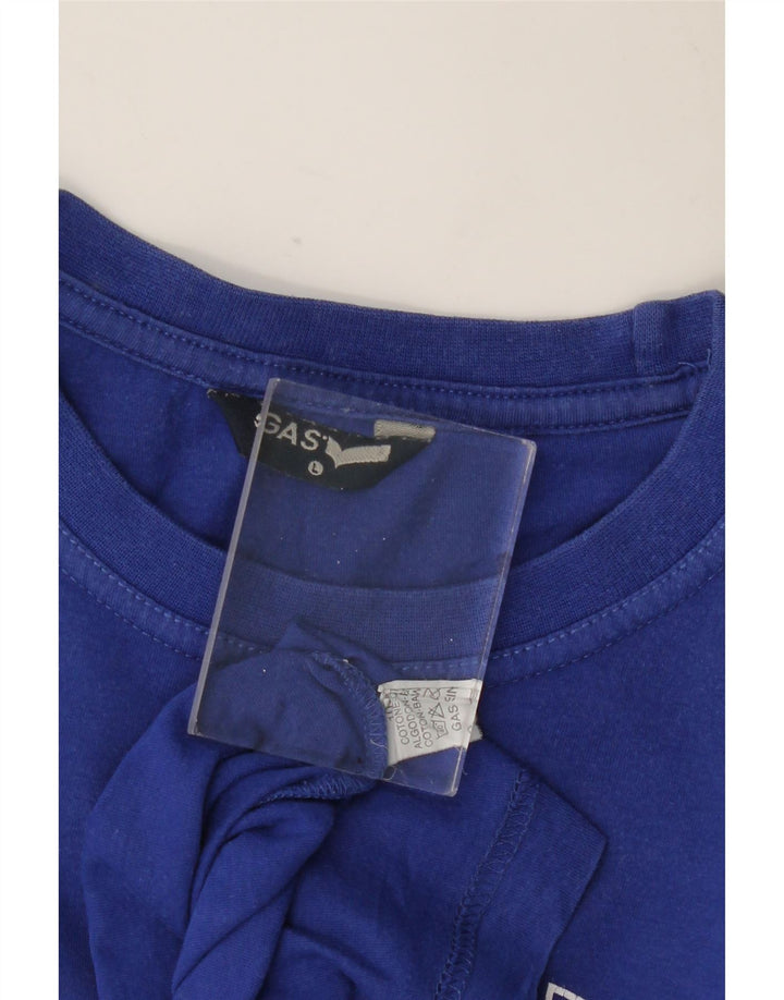 GAS Herren-T-Shirt mit Grafik, groß, aus blauer Baumwolle
