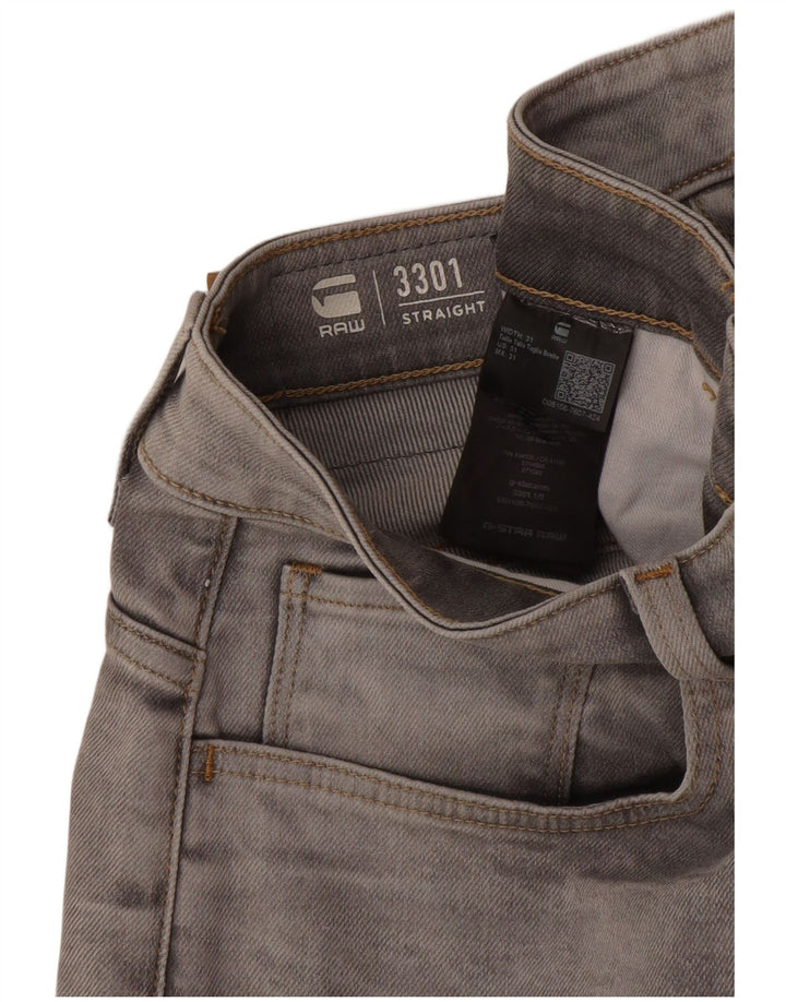 G-Star Herren 3301 Jeansshorts W31 mittelgraue Baumwolle