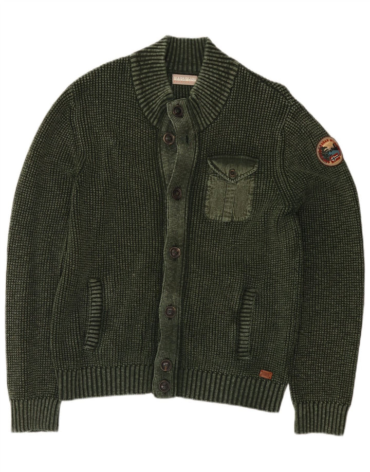 Napapijri Herren Geographic Cardigan Pullover Mittelgrün