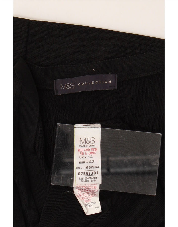 MARKS & SPENCER Womens Cardigan Sweater UK 14 Large Black Viscose