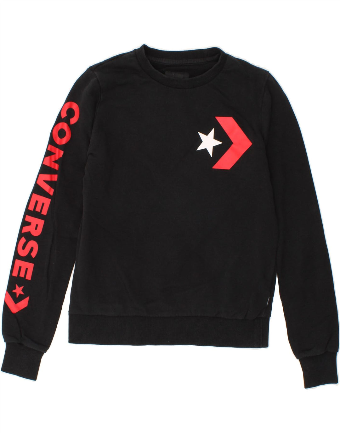 CONVERSE Boys Graphic Sweatshirt Jumper 14-15 Years Small  Black Cotton Vintage Converse and Second-Hand Converse from Messina Hembry 
