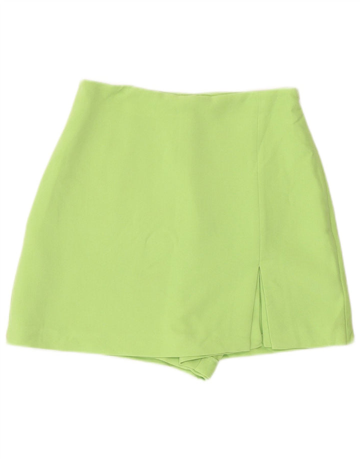 Zara Damen High Waist Skort UK 8 Small Grün