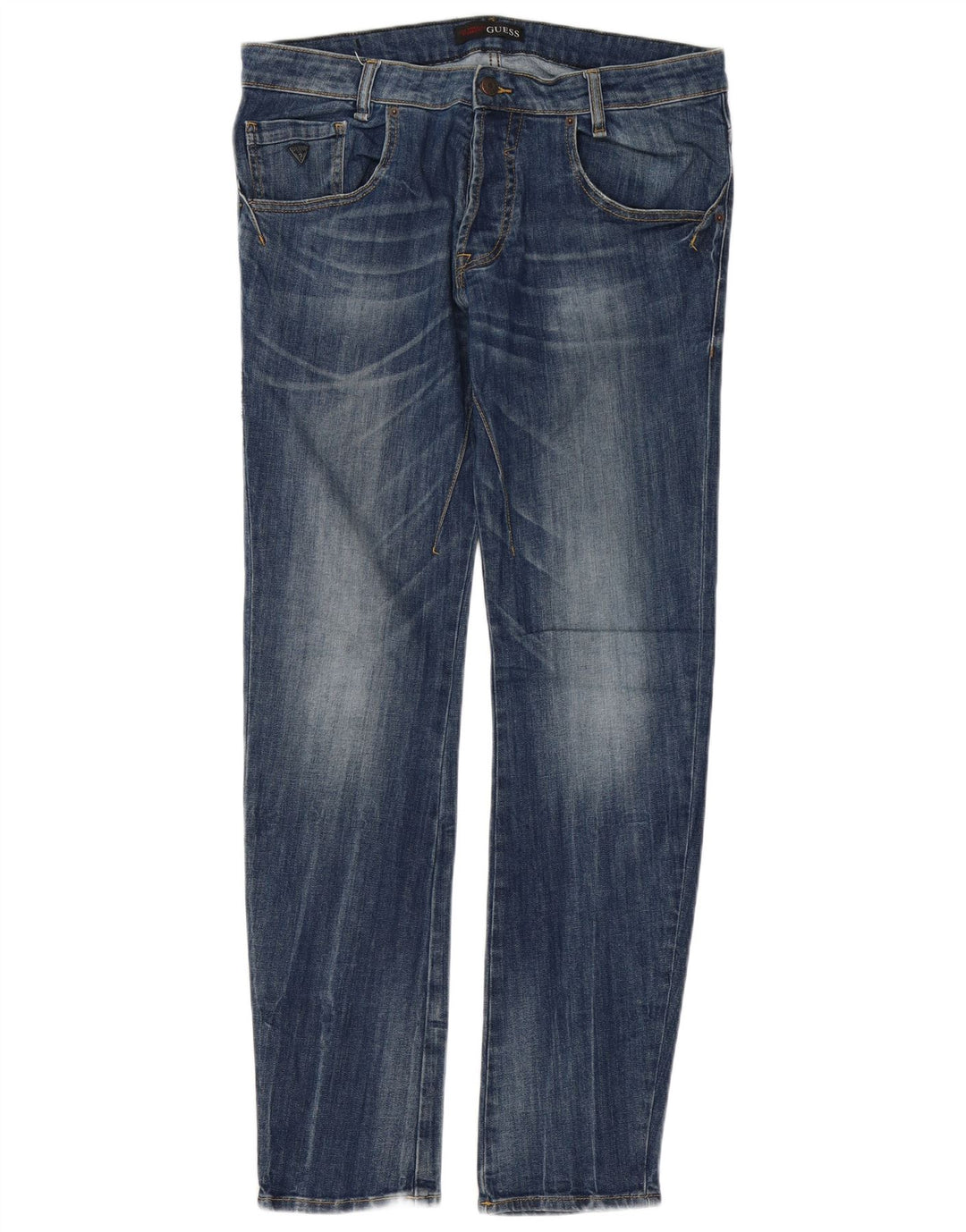 Guess Herren Slim Jeans W32 L32 Blaue Baumwolle