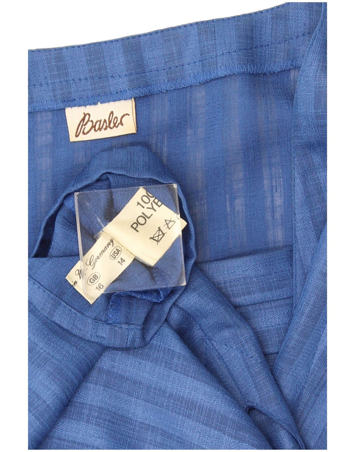Basler Damen-Bluse, ärmellos, Gr. 44, groß, blau gestreift, Polyester
