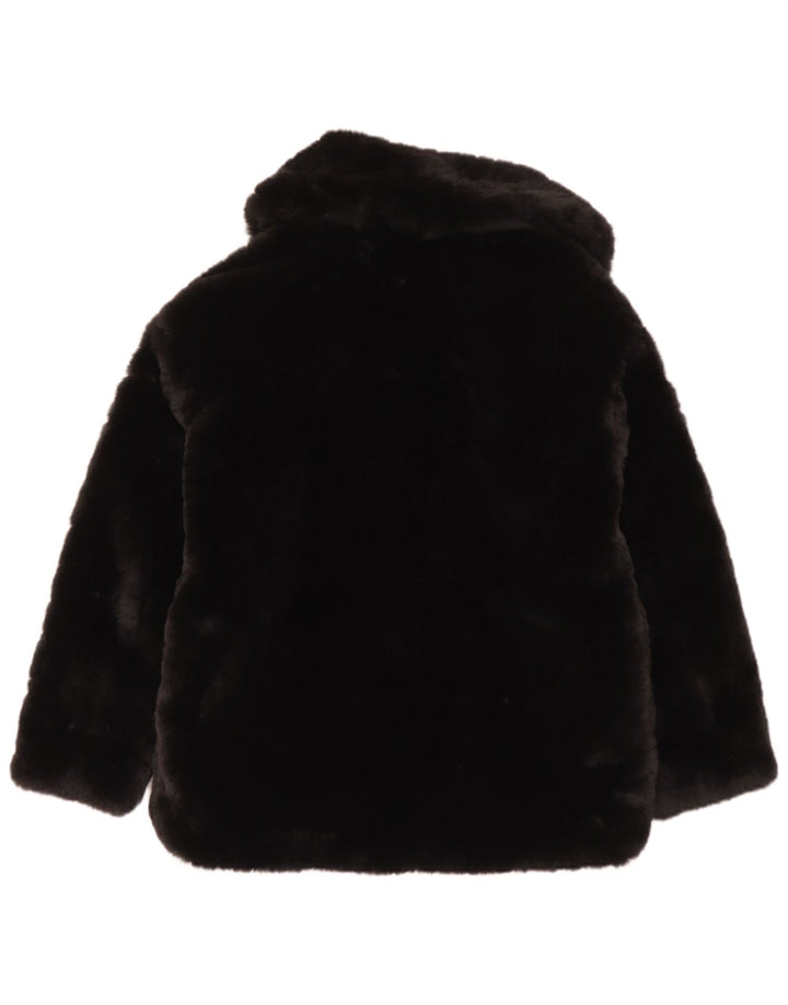 Zara Damen Kunstpelzjacke UK 6 XS Schwarz Polyester