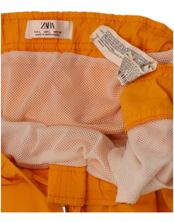 Zara Herren-Badeshorts, groß, gelbes Nylon
