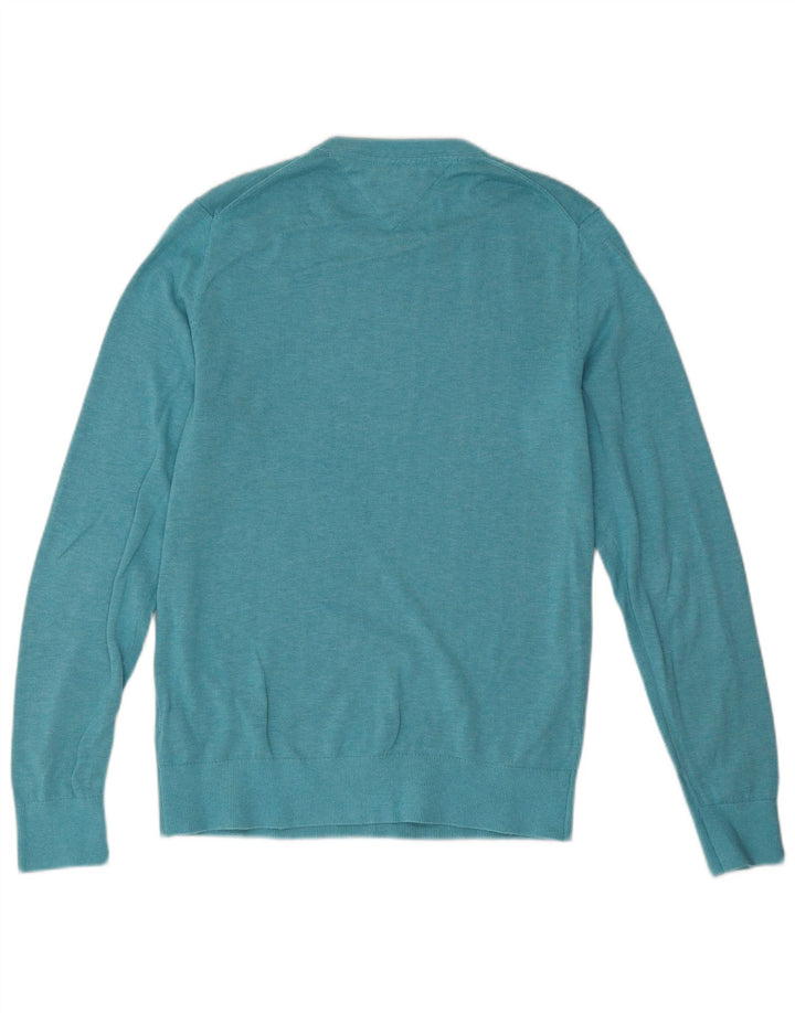 Tommy Hilfiger Herren-Pullover mit Rundhalsausschnitt, mittelgroße türkisfarbene Baumwolle