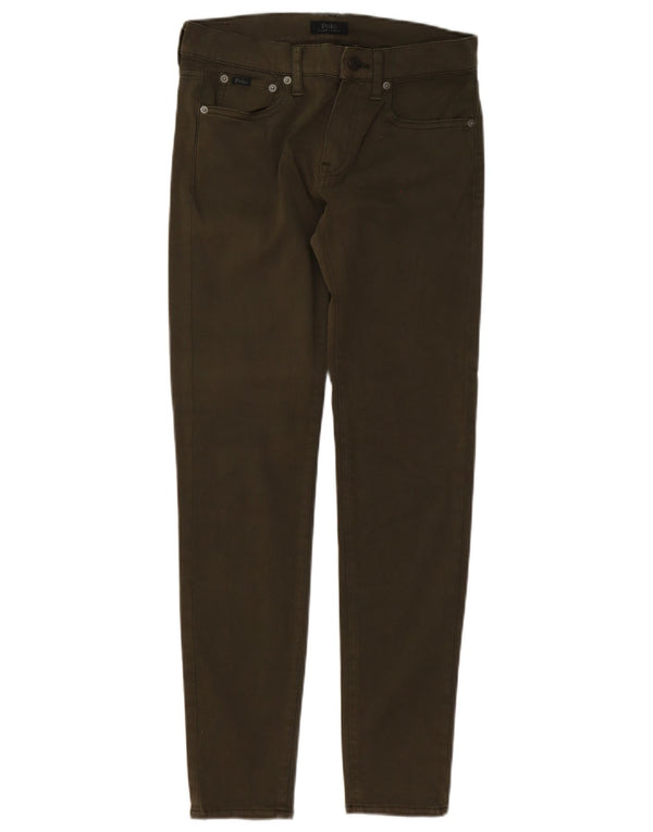 Polo Ralph Lauren Damen Skinny Freizeithose W26 L30 Khaki Baumwolle