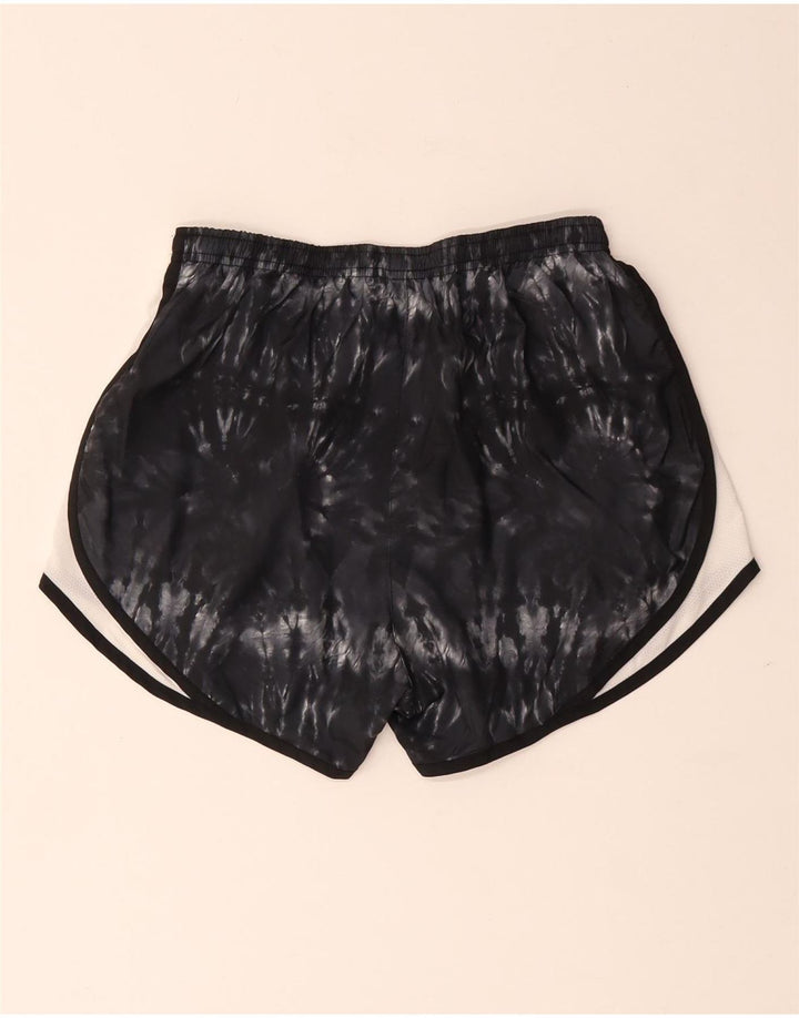 Nike Damen Dri Fit Sport Shorts UK 8 Small Black Tie Dye Polyester
