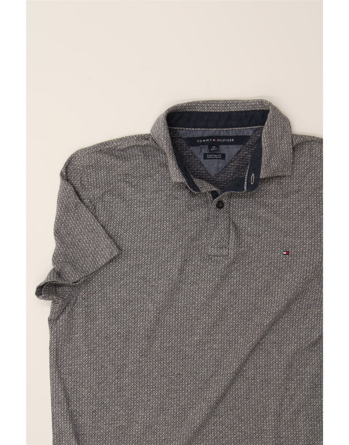 TOMMY HILFIGER Mens Custom Fit Polo Shirt Small Navy Blue Argyle/Diamond Vintage Tommy Hilfiger and Second-Hand Tommy Hilfiger from Messina Hembry 