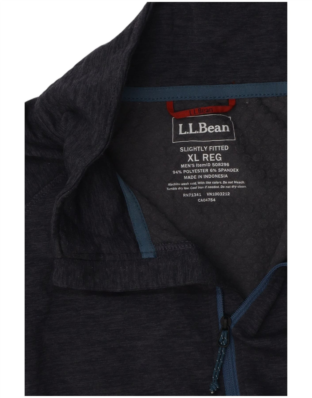 L.L.BEAN Herren-Pullover-Trainingsoberteil mit Reißverschluss und Halsausschnitt, XL, Marineblau gefleckt