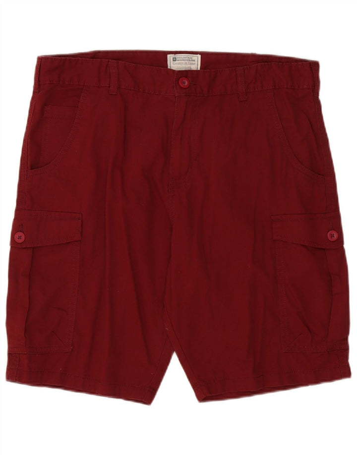 MOUNTAIN WAREHOUSE Herren Cargoshorts W34 Große Burgunderrote Baumwolle