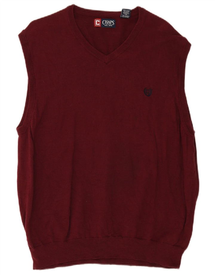 Chaps Herren Weste Tank Top XL Burgund Baumwolle