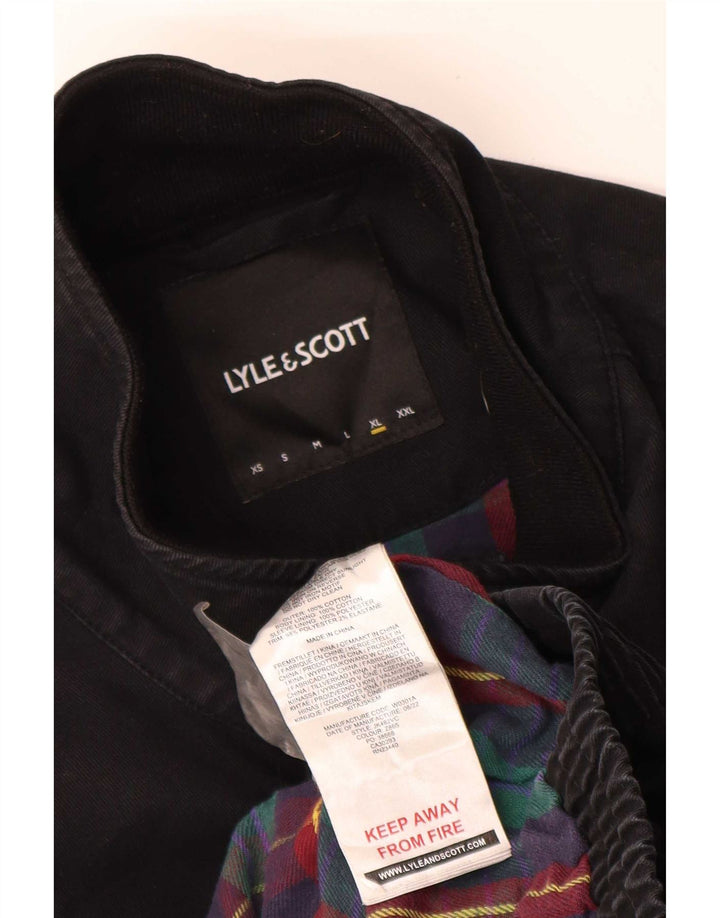 Lyle & Scott Herren Bomberjacke UK 42 XL Schwarz Baumwolle