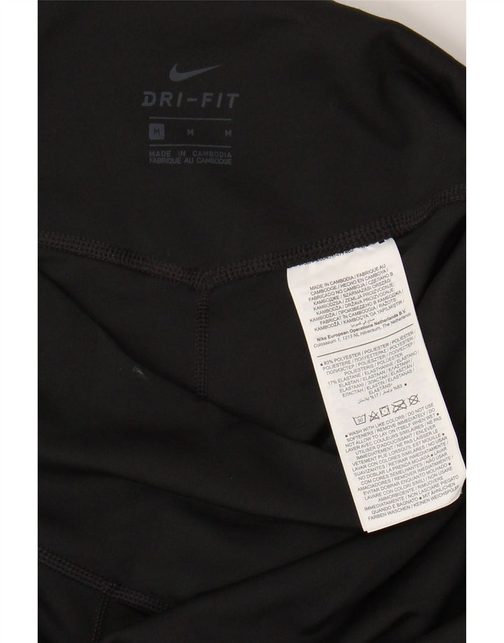 NIKE Damen Dri Fit Leggings UK 12 Medium Schwarz Polyester