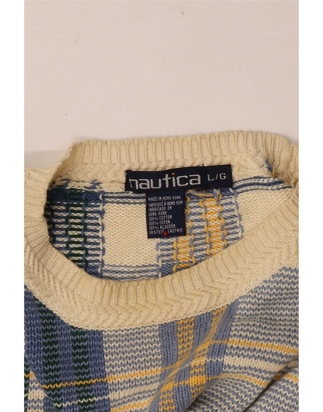 Nautica Herren-Pullover, lockere Passform, Rundhalsausschnitt, groß, mehrfarbig, kariert
