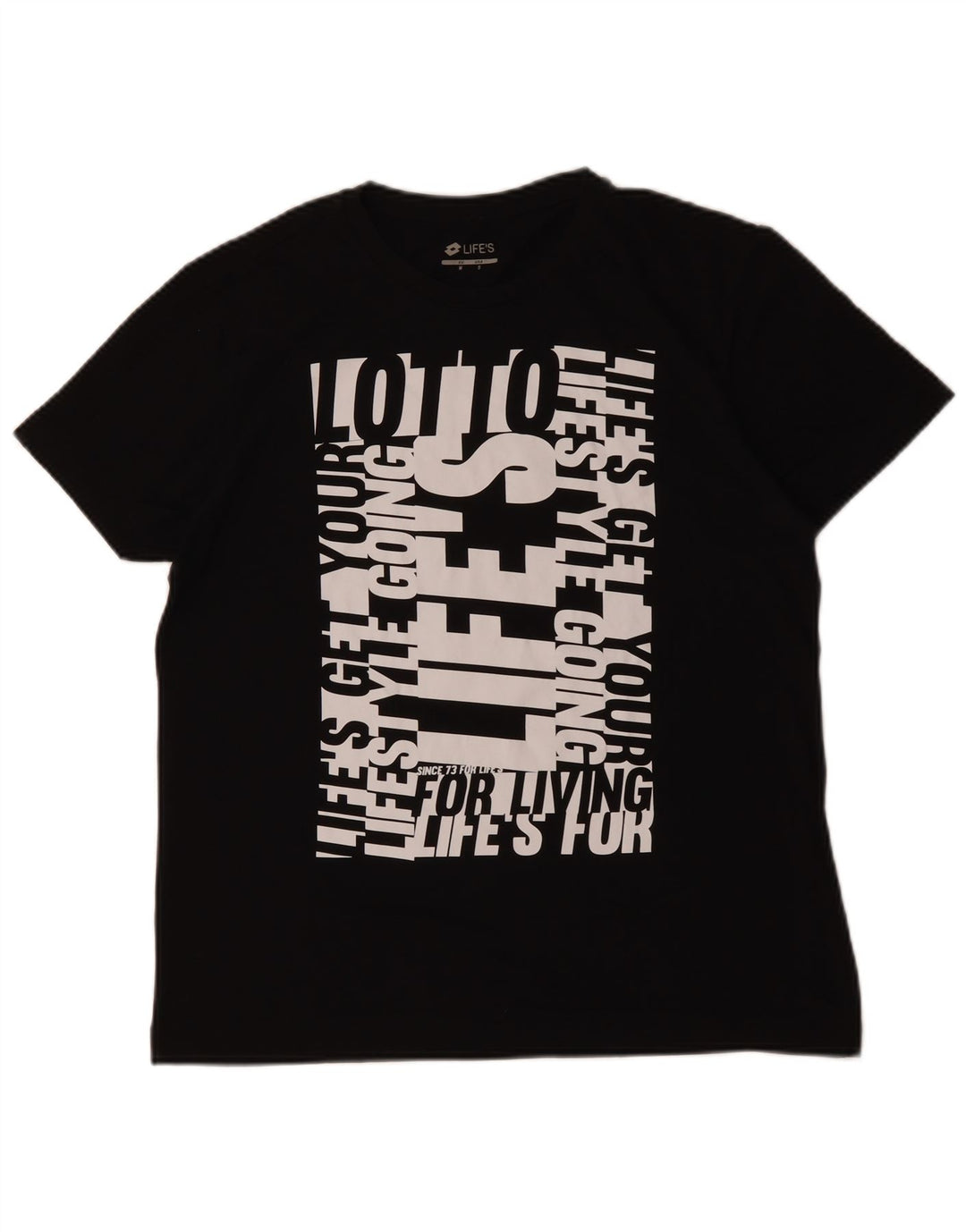 LOTTO Herren-T-Shirt mit Grafik, Größe S, schwarze Baumwolle