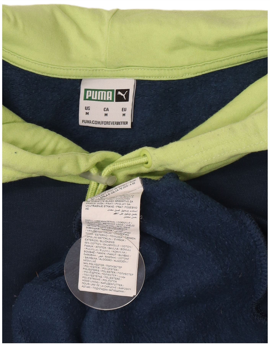 Puma Herren-Kapuzenpullover aus Baumwolle in mittlerem Marineblau mit Blockfarben