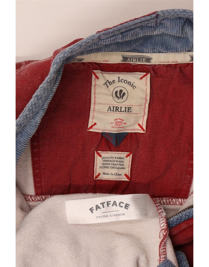 FAT FACE Herren Airlie Zip Neck Sweatshirt Pullover 2XL Rot Baumwolle