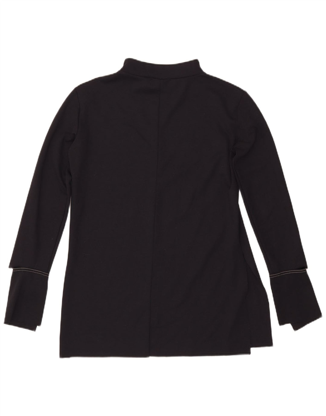 Zara Damen Top Langarm UK 10 Small Schwarz Polyester