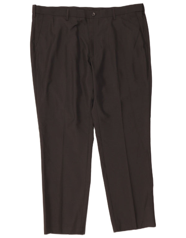 Marks & Spencer Herren-Anzughose mit gerader Passform und normaler Passform, W42, L31, Schwarz
