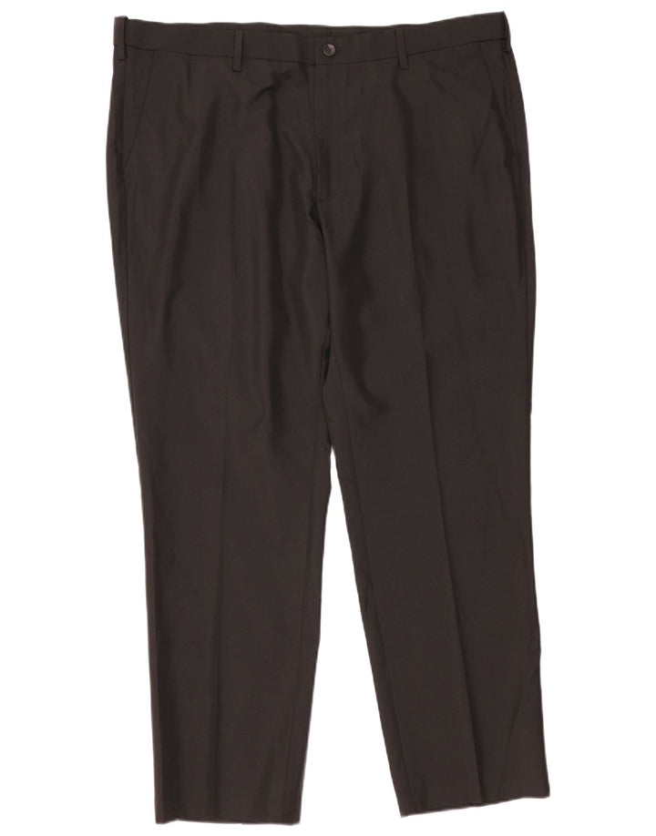Marks & Spencer Herren-Anzughose mit gerader Passform und normaler Passform, W42, L31, Schwarz