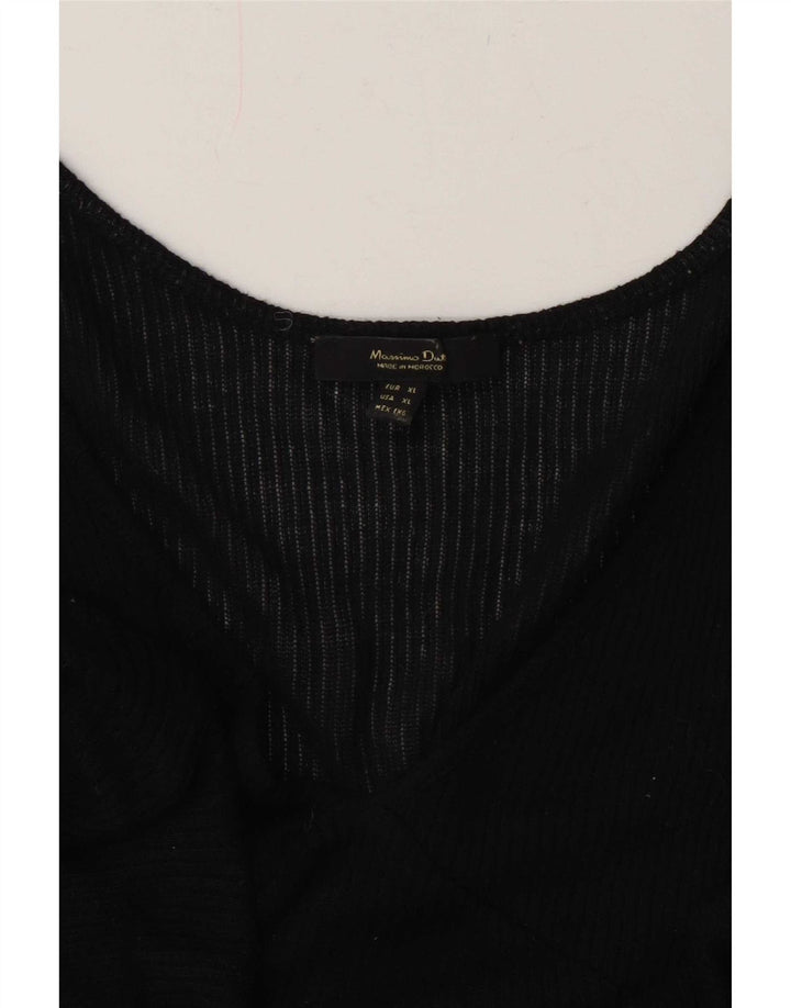 Massimo Dutti Damen Durchsichtiges Weste-Top UK 18 XL Schwarz