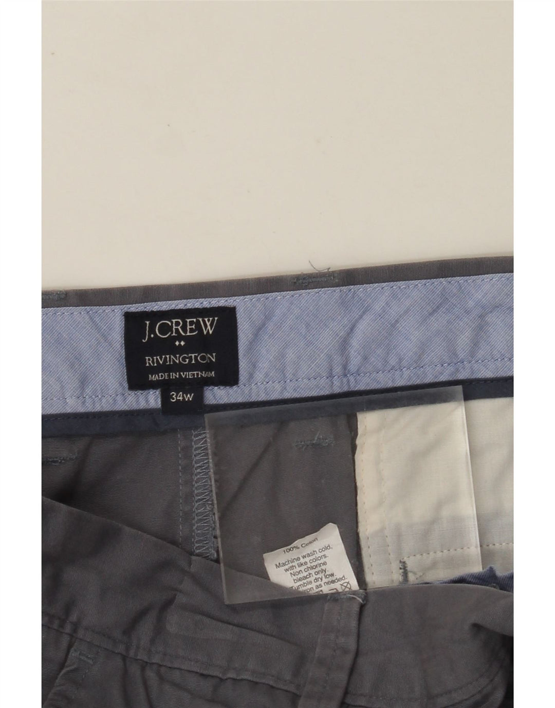 J. CREW Herren Rivington Chino Shorts W34 Large Grau Baumwolle