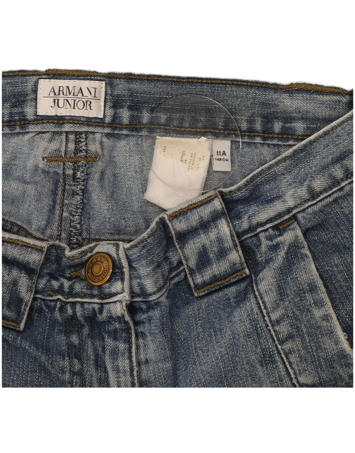 Armani Junior Girls Loose Jeans 10–11 Jahre W26 L28 Blau Patchwork