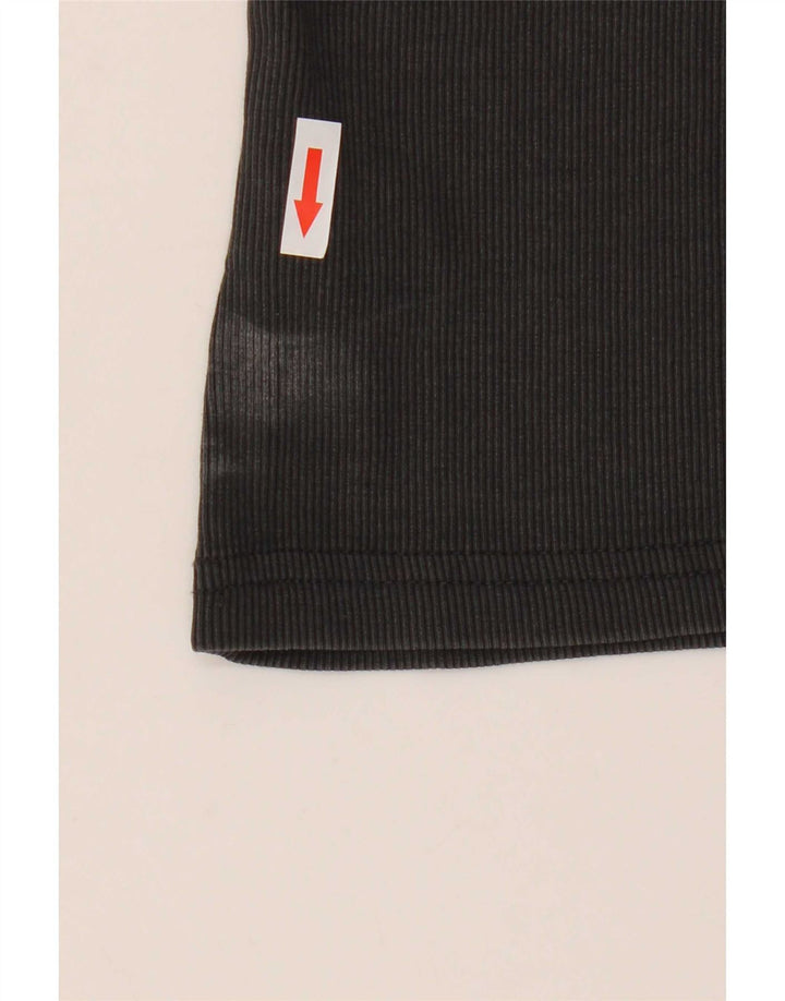 Zara Damen Top Langarm UK 14 Große graue Baumwolle