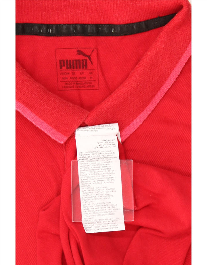 PUMA Mens Polo Shirt Medium Red Cotton Vintage Puma and Second-Hand Puma from Messina Hembry 