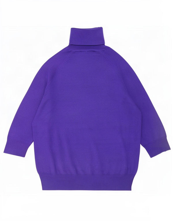 Zara Damen-Pullover mit 3/4-Ärmeln und Rollkragen, Gr. 10, Größe S, Lila, Viskose