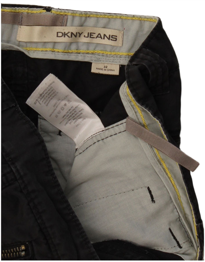 Dkny Herren gerade Cargohose W32 L32 schwarze Baumwolle